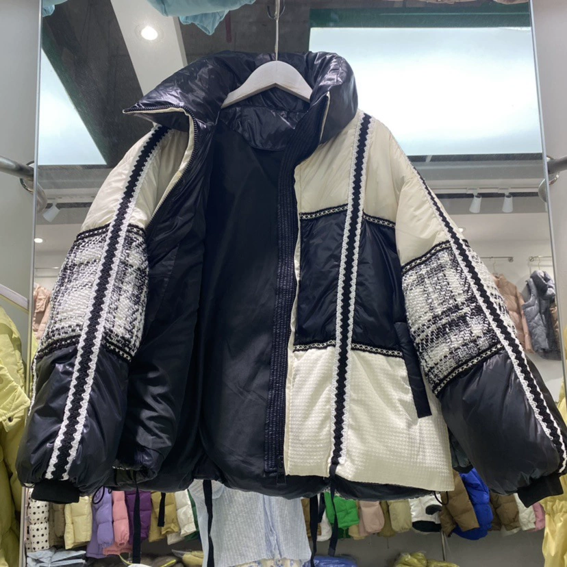 Демисезонная бархатная тёплая куртка с пуховым наполнителем, стиль Chanel, пух из утки