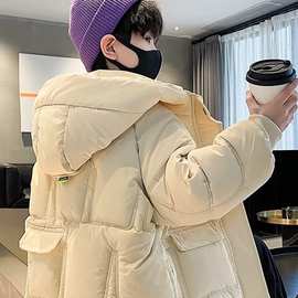 男童棉衣外套带帽加厚中大童儿童冬装棉袄2023新款洋气棉服面包服