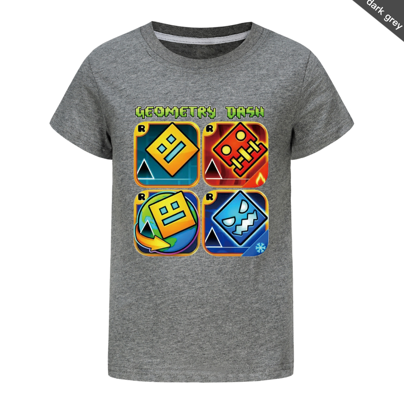 Geometrie Dash T-shirt Kinder Cartoon Kleidung Jungen 100% Baumwolle T-shirt Kinder Mode Kleidung Kleinkind Mädchen Kurzarm Tops – Detail 16