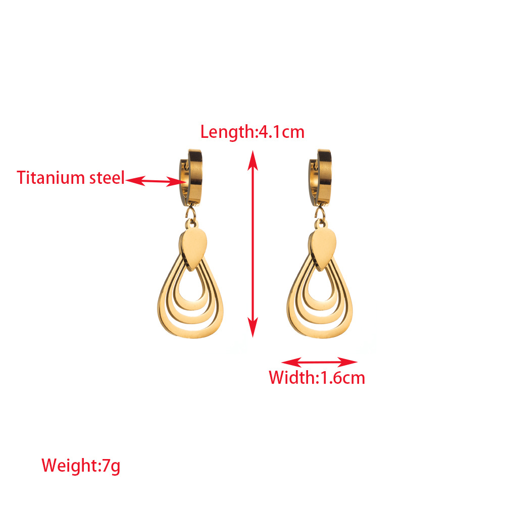 Electroplating Gold Plating Process PVD Coated 18K Gold Plated U Shape Devil's Eye Flower 304 Stainless Steel Glass Vintage Style Waterproof Non Tarnish Drop Earrings