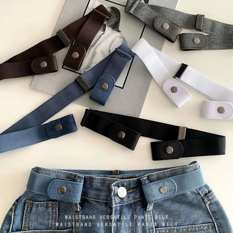 Perezoso cinturón invisible sin marca pantalones elásticos jeans de cintura reducida cintura reducida artefacto de mujer