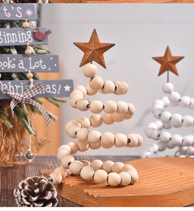 1 Piece Quantity Party, Festival Occasion Wood, Iron Material Christmas Cute Christmas Tree Star Wood Iron Party Festival Ornaments