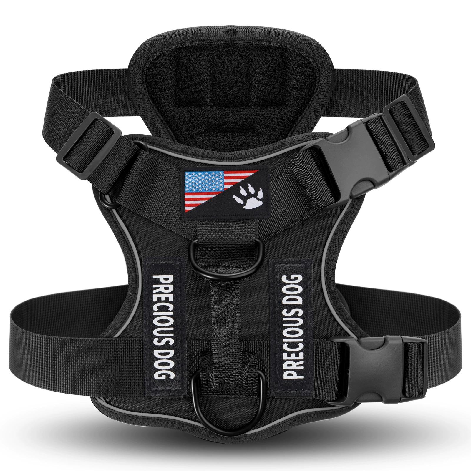 Новый тактический жилет-шлейка для крупных собак, утолщенный, взрывобезопасный, светоотражающий, регулируемый, без удушения шеи