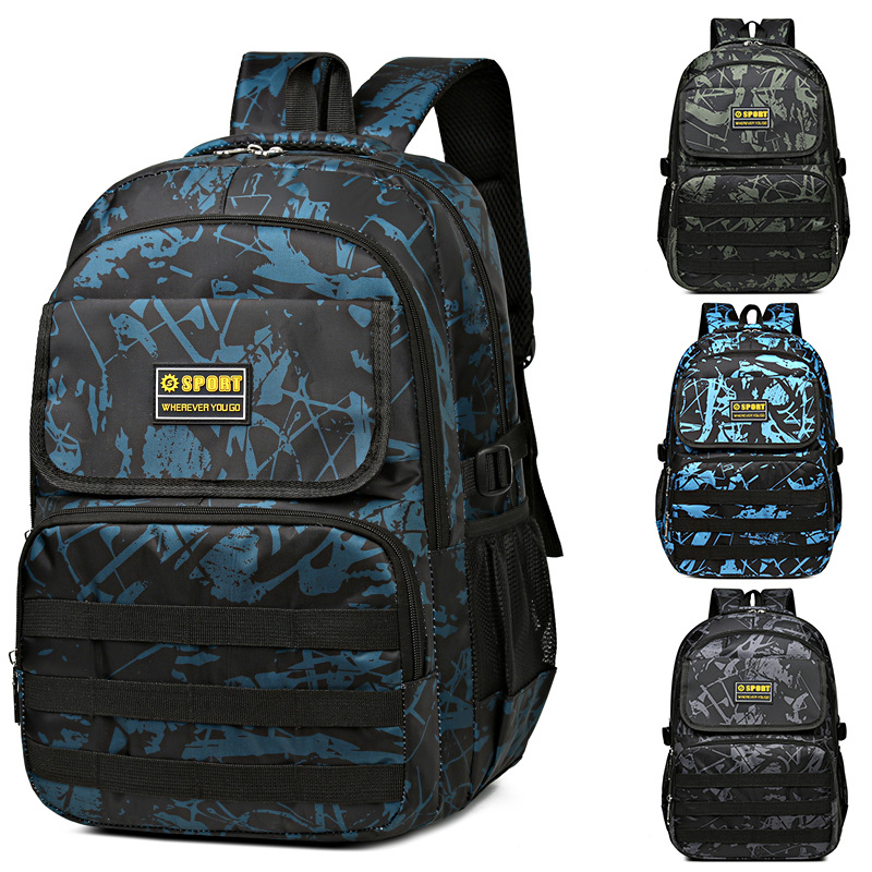 Mochila 2023 transfronteriza simple ocio bolsa de viaje pollo estudiante mochila de gran capacidad Multi-compartimiento mochila impermeable