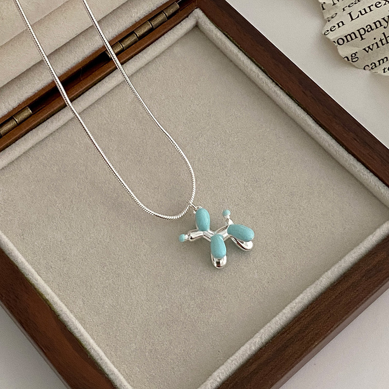 Collana a palloncino con smalto a goccia color argento sterling S, catena per clavicola femminile, minimalista giapponese coreano versatile,_voghion.com