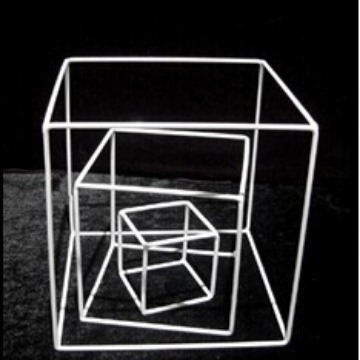 Hogar marco geométrico decoración creativa hierro cuadrado cuerpo cuadrado decoración cubo marco hogar suave Decoración Accesorios