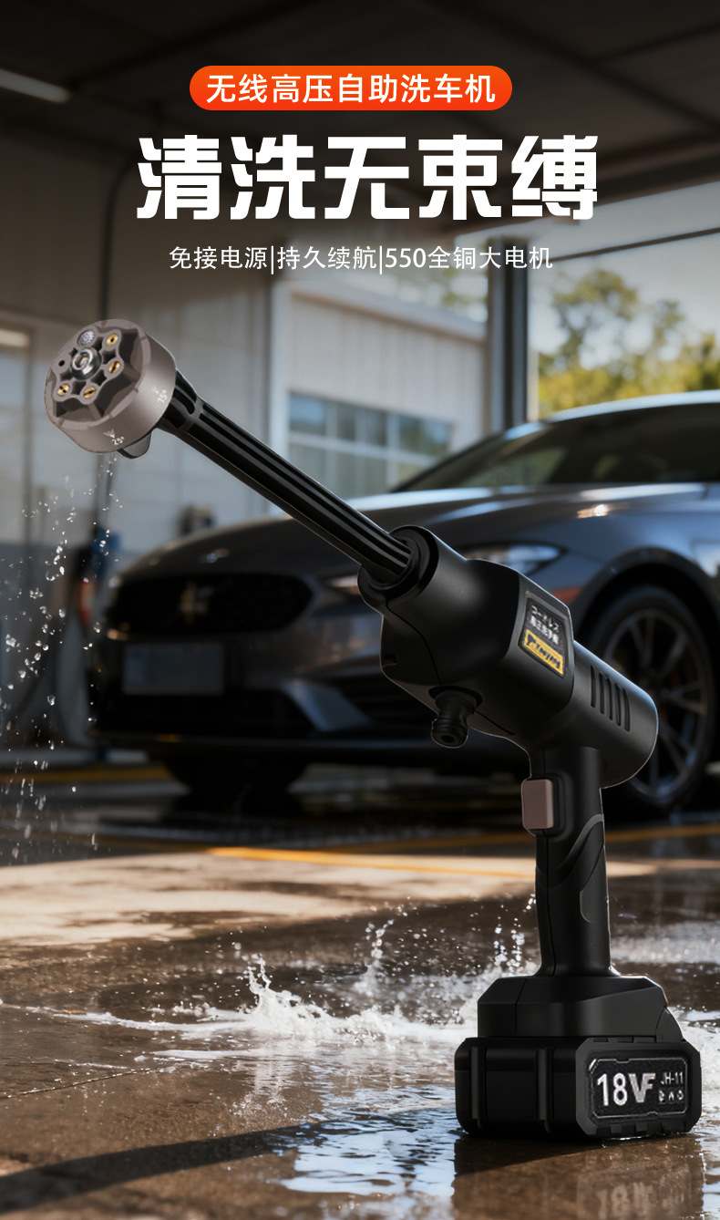 High-Pressure Lithium Battery Car Washer Portable Folding Water Tank