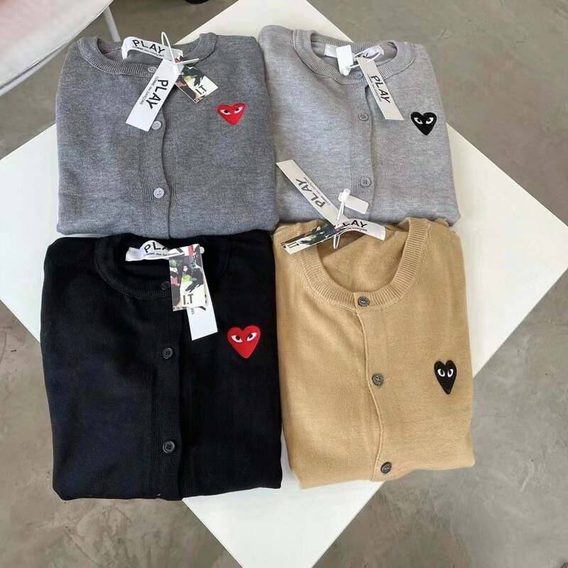 Kawasaki 2023 Play Baoling Double Heart Heart Wool Knitted Cardigan Sweater for Men and Women Couple Woolen Sweater