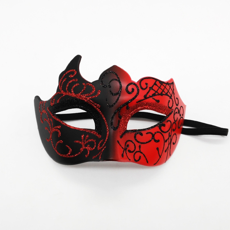 Amazon venta caliente carnaval borde lateral plumas metálicas mariposas retro máscaras de mitad de cara romana baile de maquillaje