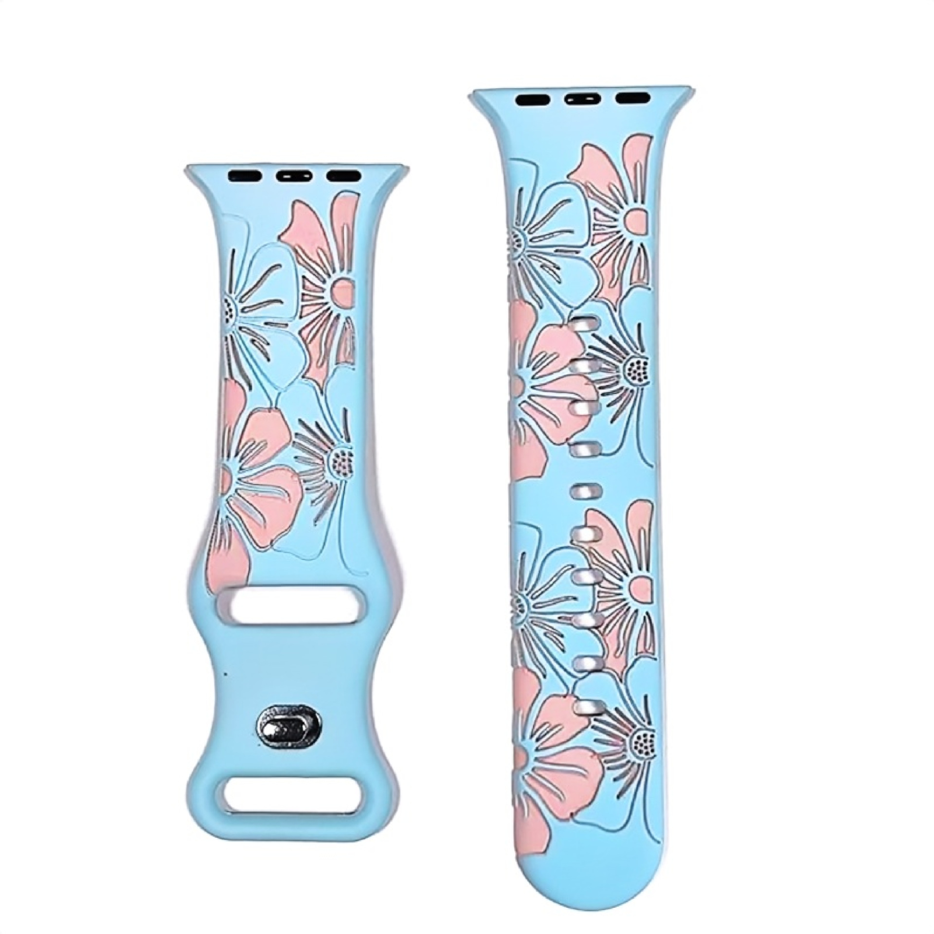 Suitable for Apple iWatch Smart Watch with Silicone Two-Color 3D Laser Engraving Factory Direct Hair