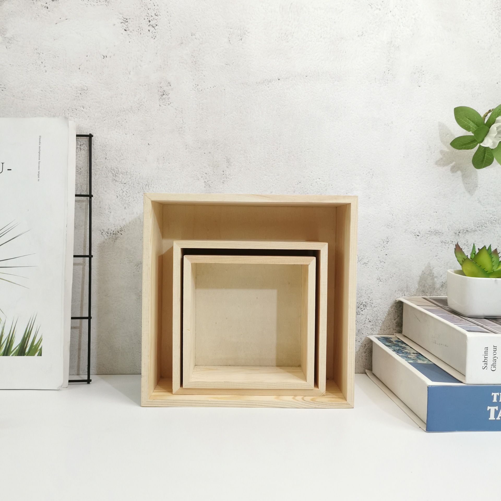 공장 직접 공급 나무 상자 맞춤형 나무 상자 zakka 식료품 저장 창조적 인 가정 재고 나무 저장 상자