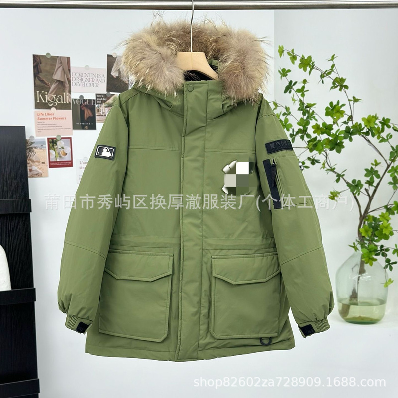 莆田高版本ML洋基队大毛领工装派克羽绒服BNY中长款加厚男女外套|undefined