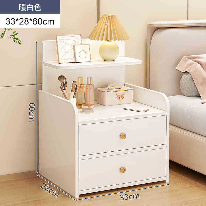 Mesita de noche, gabinete de almacenamiento pequeño y moderno para el hogar con cerradura, estante de almacenamiento, mini gabinete sencillo y moderno para dormitorio.