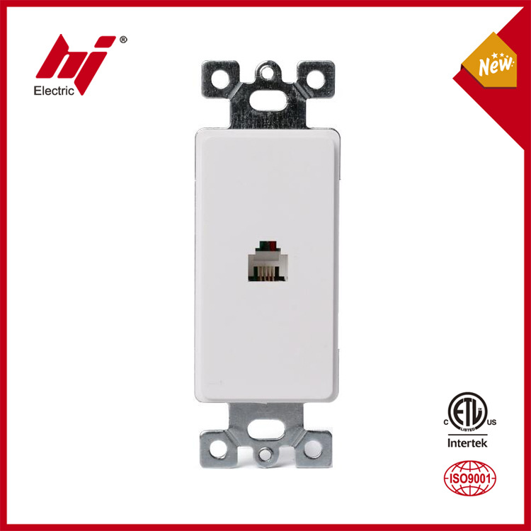 外贸120型美式电话插座面板4P4C电话接口面板电话线接口插座