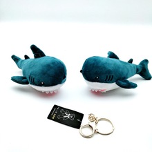 新款可愛藍色鯊魚毛絨掛件小公仔書包掛飾汽車鑰匙扣活動禮物女