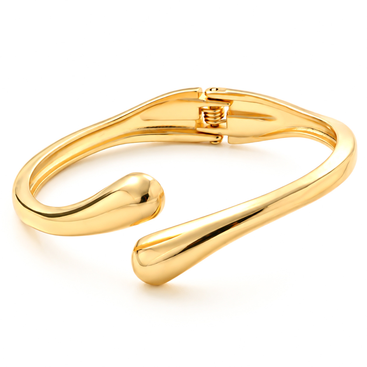 Pulsera Popular Transfronteriza Europea y Americana, Estilo Minimalista INS, Patrón de Onda Irregular, Joyería de Metal Brillante, Accesorios para Mujer