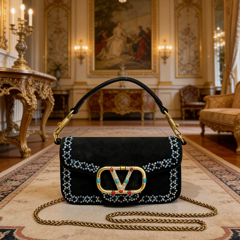 Colorful Rhinestone V-Logo Underarm Bag for Women, High-End Rivet Handbag, Single-Shoulder Crossbody Chain Bag, Evening Bag Colorful Rhinestone V-Logo Underarm Bag for Women, High-End Rivet Handbag, Single-Shoulder Crossbody Chain Bag, Evening Bag