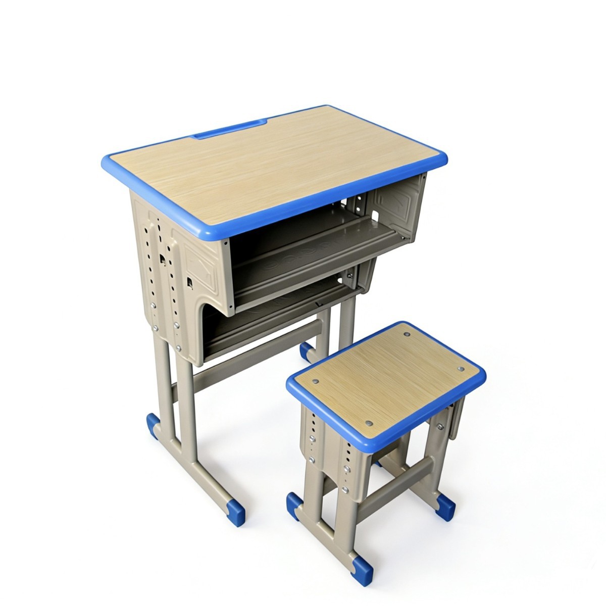 Student Desks and Chairs, Training School Tutoring Class Double-Layer Desks, Primary and Secondary School Students' Study Desks and Chairs Set