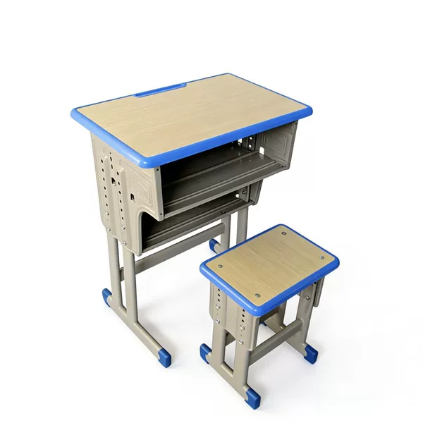 Student Desks and Chairs, Training School Tutoring Class Double-Layer Desks, Primary and Secondary School Students' Study Desks and Chairs Set