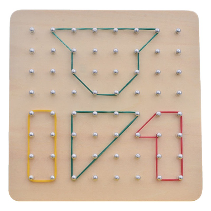 Tablero de uñas Montessori material didáctico figura geométrica tablero de uñas creativo forma cognición kindergarten educación temprana juguetes de Desarrollo Educativo