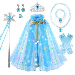 Princess Dress Luminous Cloak Halloween Children LED Cloak Sweet Princess suit Birthday Shawl catwalk show