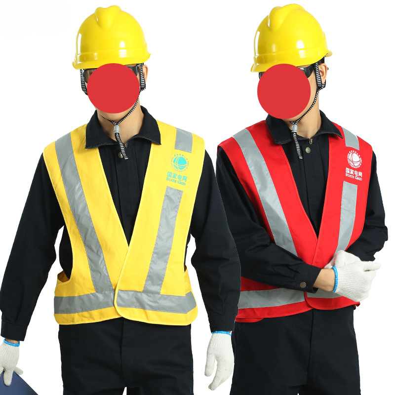 chaleco reflectante electricidad chaleco rojo jefe de trabajo de construcción de tráfico contra incendios guardia de seguridad de algodón