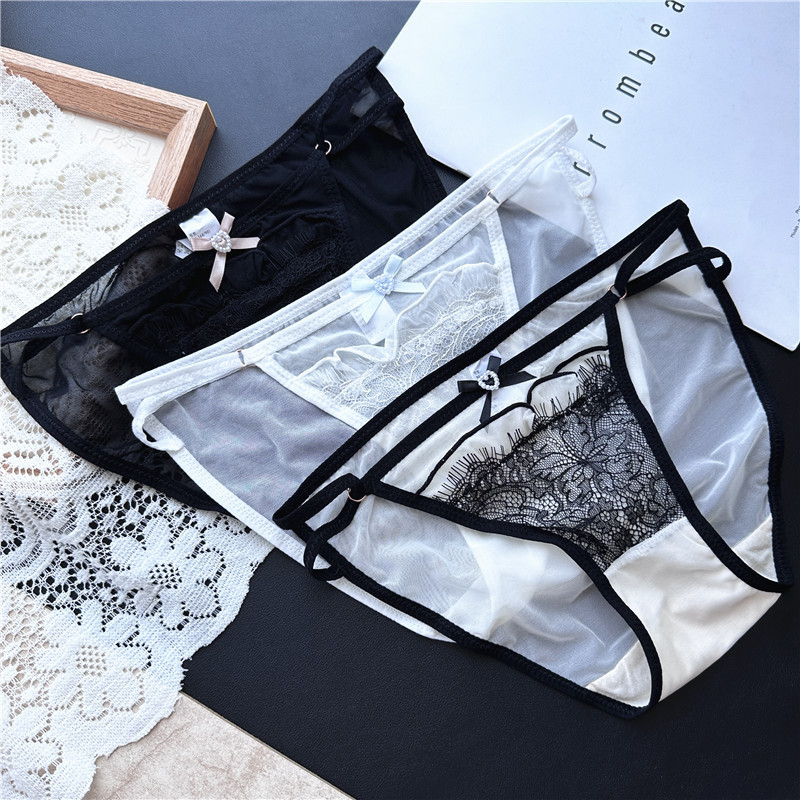 [40.00 kg-62.50 kg] 3760 Becomes Secret# High Split Sexy Cute Mesh Lace Low Waist Panties
