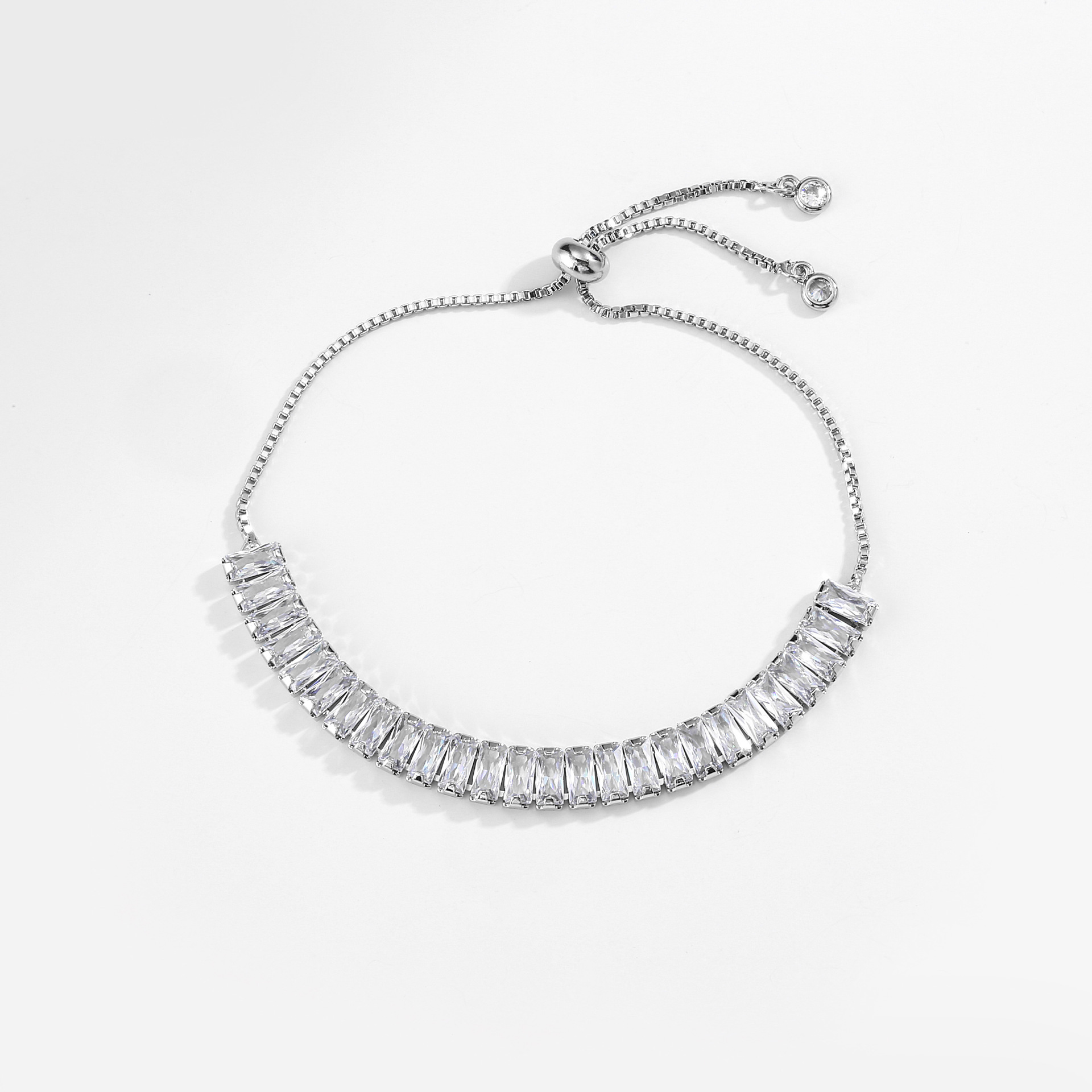 fashion full diamond T square diamond chain necklace copper jewelry wholesalepicture7
