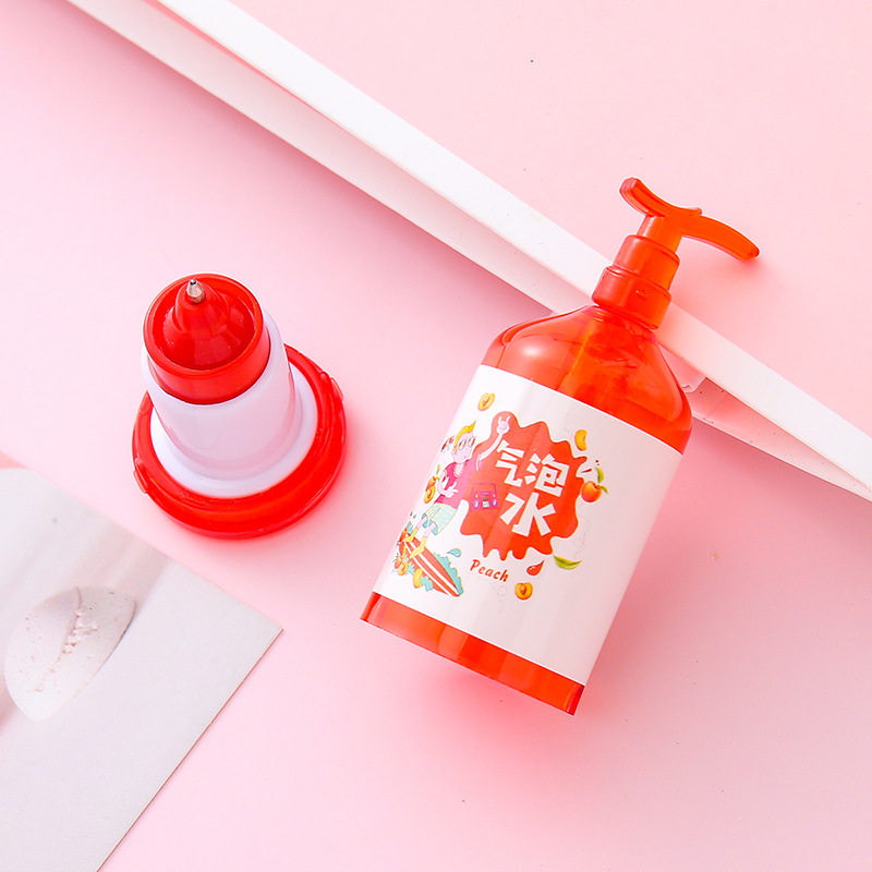 Tarro de bebida de dibujos animados bolígrafo telescópico papelería linda estudiante premio regalo al por mayor creativo desinfectante de manos bolígrafo