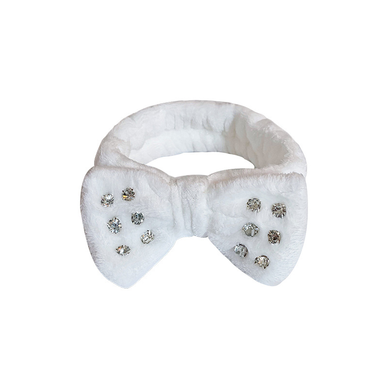 Europea y americana transfronteriza nuevo diamante arco diadema femenina SPA cara lavado diadema color sólido felpa accesorios para el cabello al por mayor