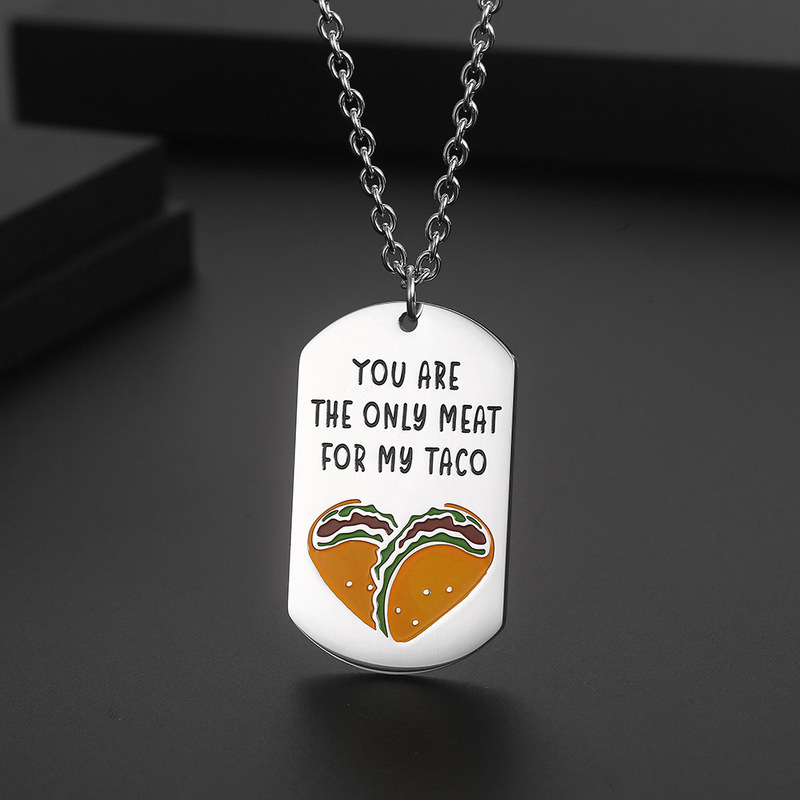 IMI cross-border foreign trade jewelry stainless steel fashion pendant personality expression love necklace titanium steel YL573