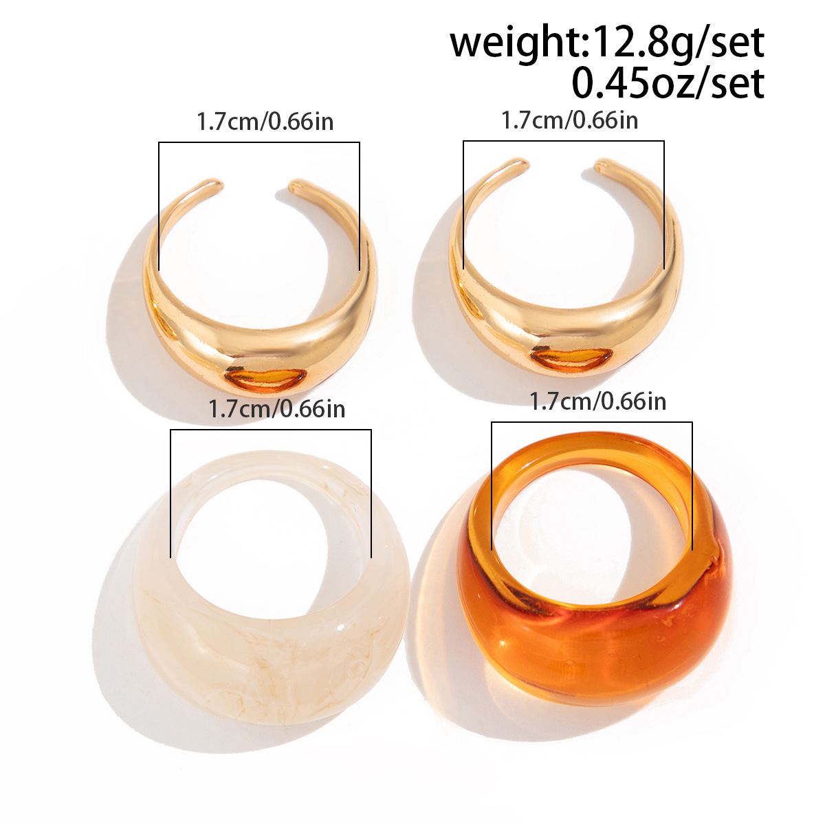 Simple Style Classic Style Alloy Resin Geometric Plating Women's Rings display picture 1