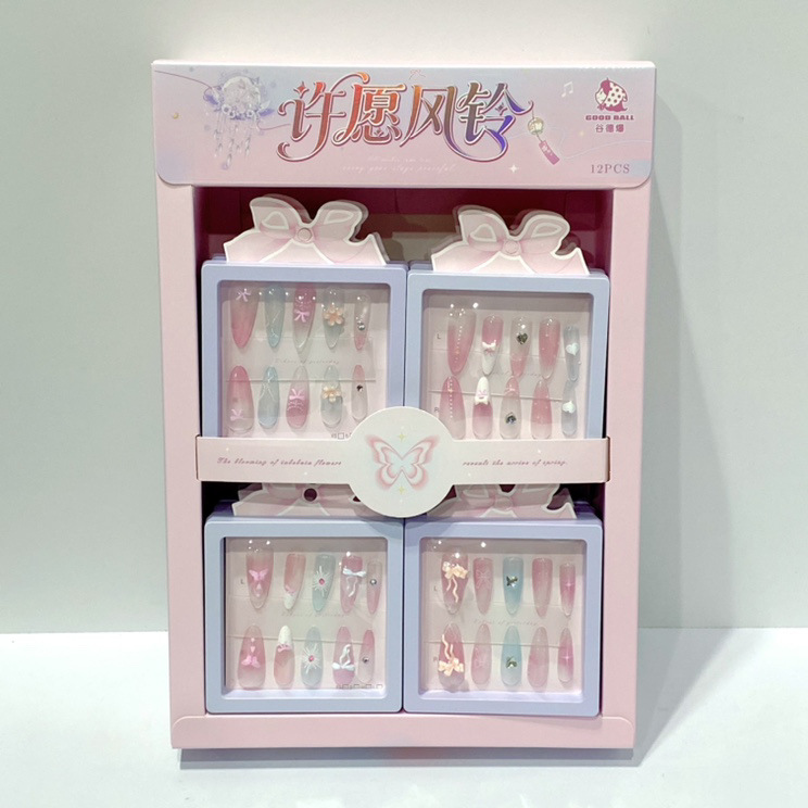Wearable Nail Art, Cute 3D Nail Stickers for Girls, Removable Wearable Nail Pieces, Fake Nails Wearable Nail Art, Cute 3D Nail Stickers for Girls, Removable Wearable Nail Pieces, Fake Nails