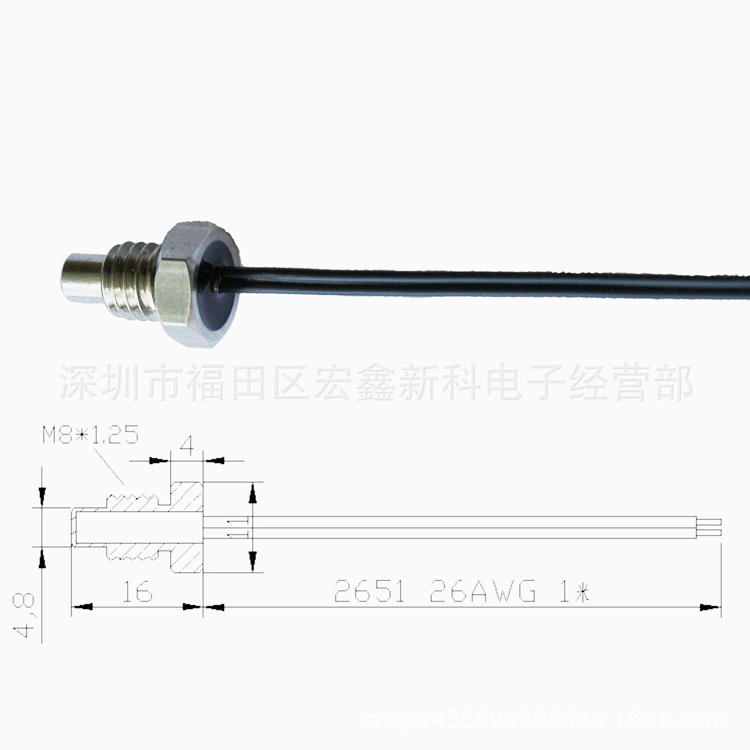 Заводского производства из нержавеющей стали резьбовой корпус инкапсулированный датчик температуры датчик 100K3950