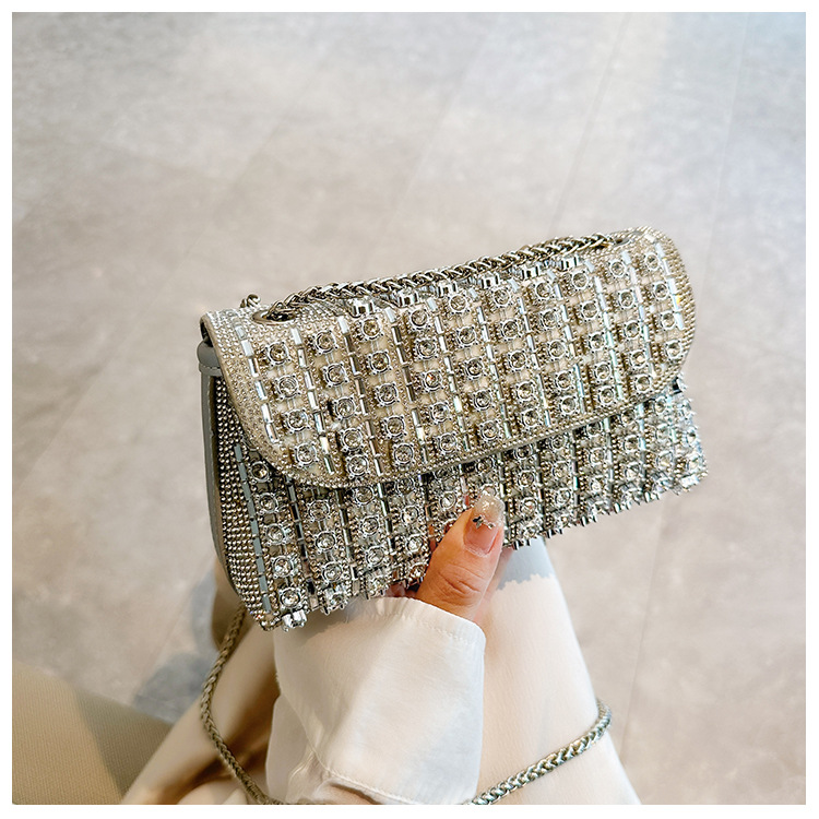 New foreign trade European and American retro underarm bag, casual and fashionable rhinestone small bag, niche single-shoulder bag, crossbody dinner bag undefined