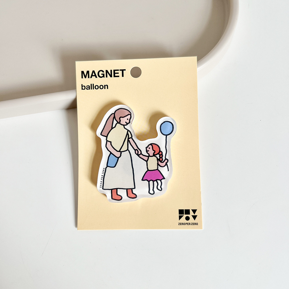 Corea del Sur zeroperzero familia ilustración de padres e hijos pegatinas de refrigerador acrílico imán magnético pegatinas de fotos