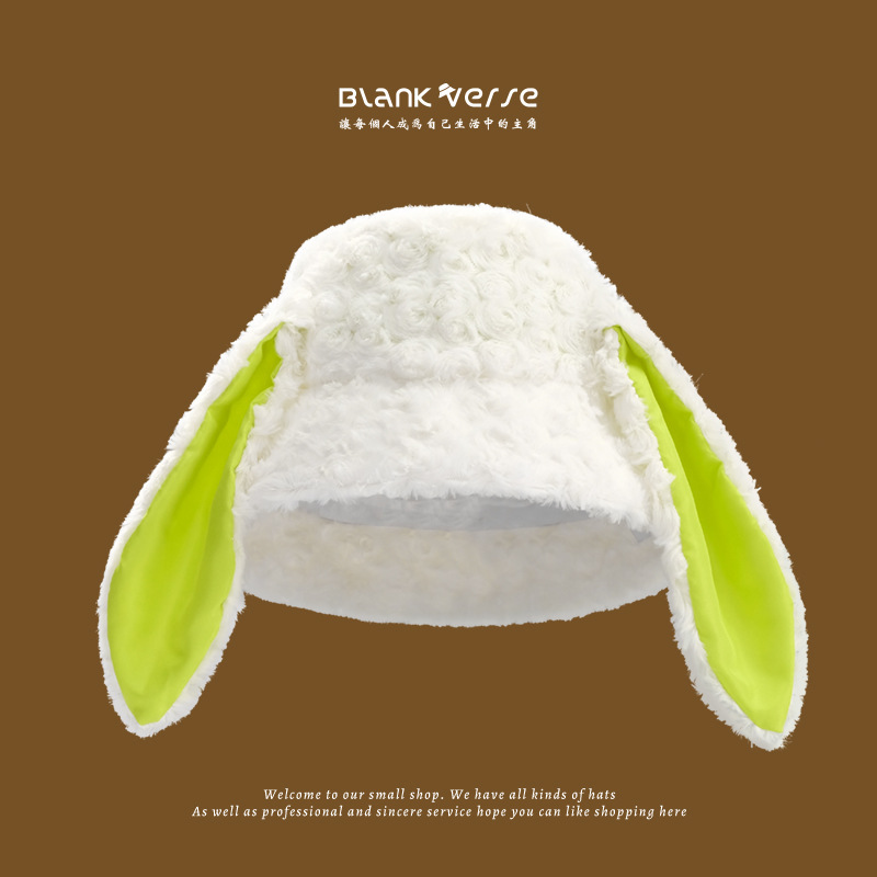 Sombrero de felpa de piel de zorro falso de las mujeres invierno estilo coreano cara de aspecto pequeño grueso cálido sombrero de pescador circunferencia de la cabeza grande sombrero de lavabo a prueba de frío