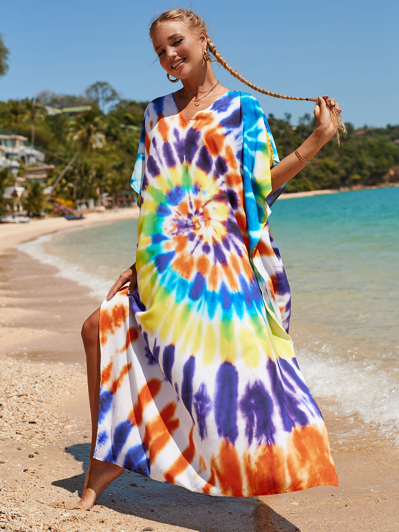 Women's Color Block Vacation Cover Ups display picture 14