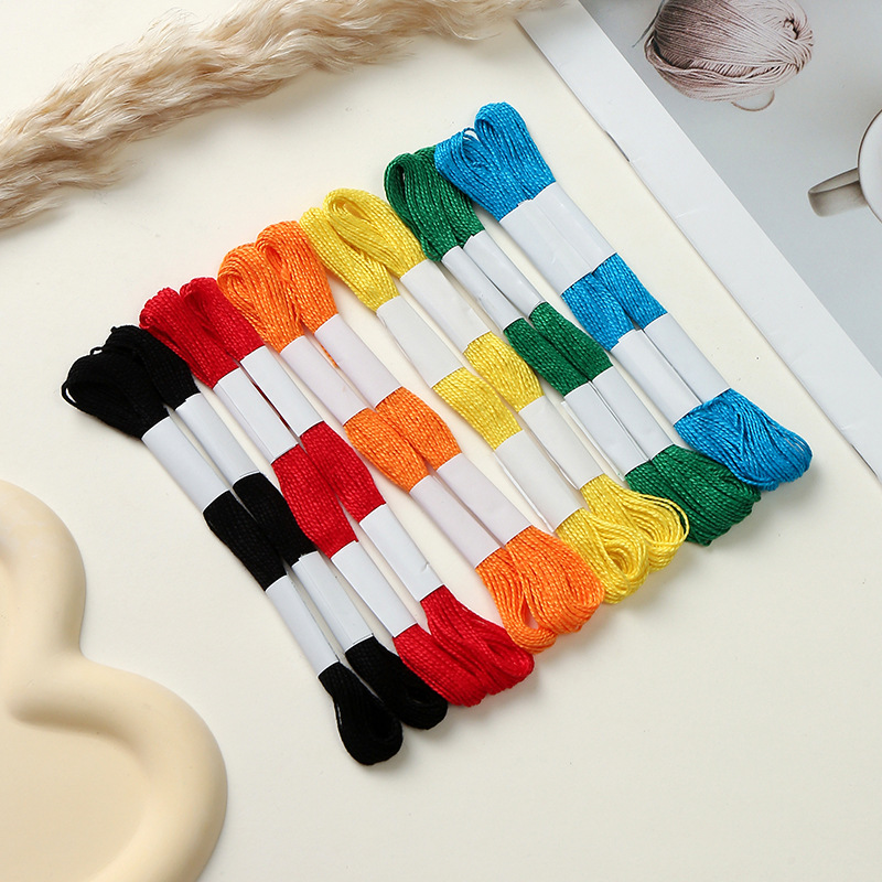 면사 2 가닥, 6 색, 각각 2 개의 스틱