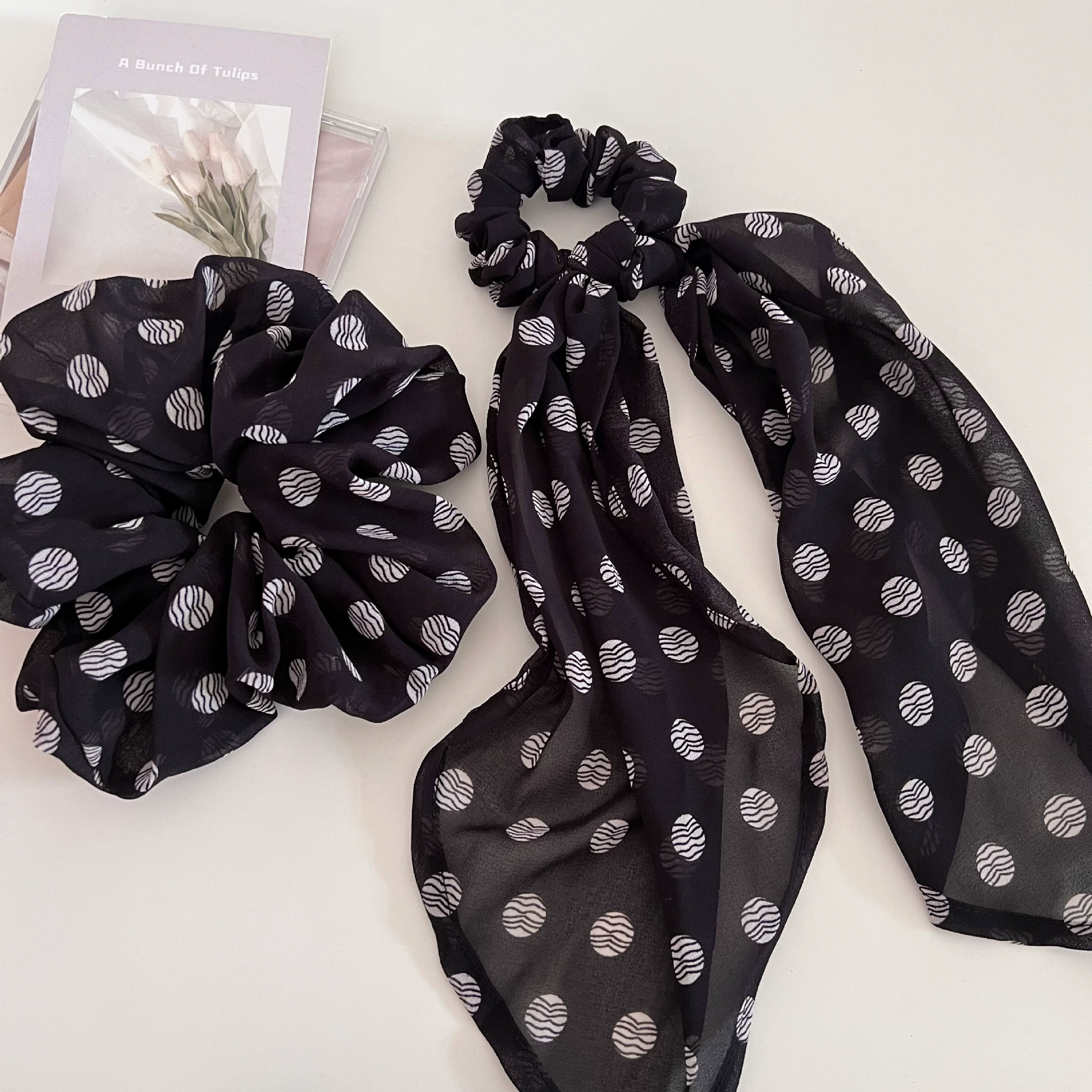 Ретро модные коричневые polka dot ленты для волос большой кишечник hair tie универсальная повязка для хвоста волосы верёвка шар scalp hair аксессуары