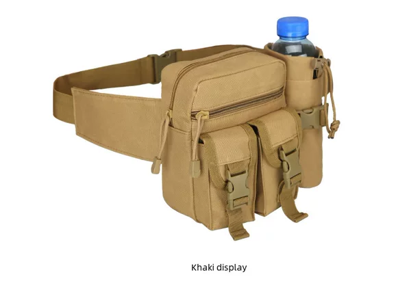 Tactical Nylon Army Fan Outdoor Waist Bag Camouflage Waist Bag Men's and Women's Water Bottle Waist Bag Sports Bag Mountaineering Water Cup Waist Bag