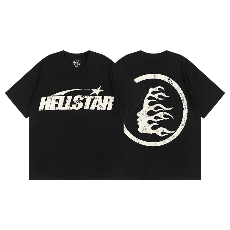 Hellstar T-shirt Shooting Star Flame Face Black