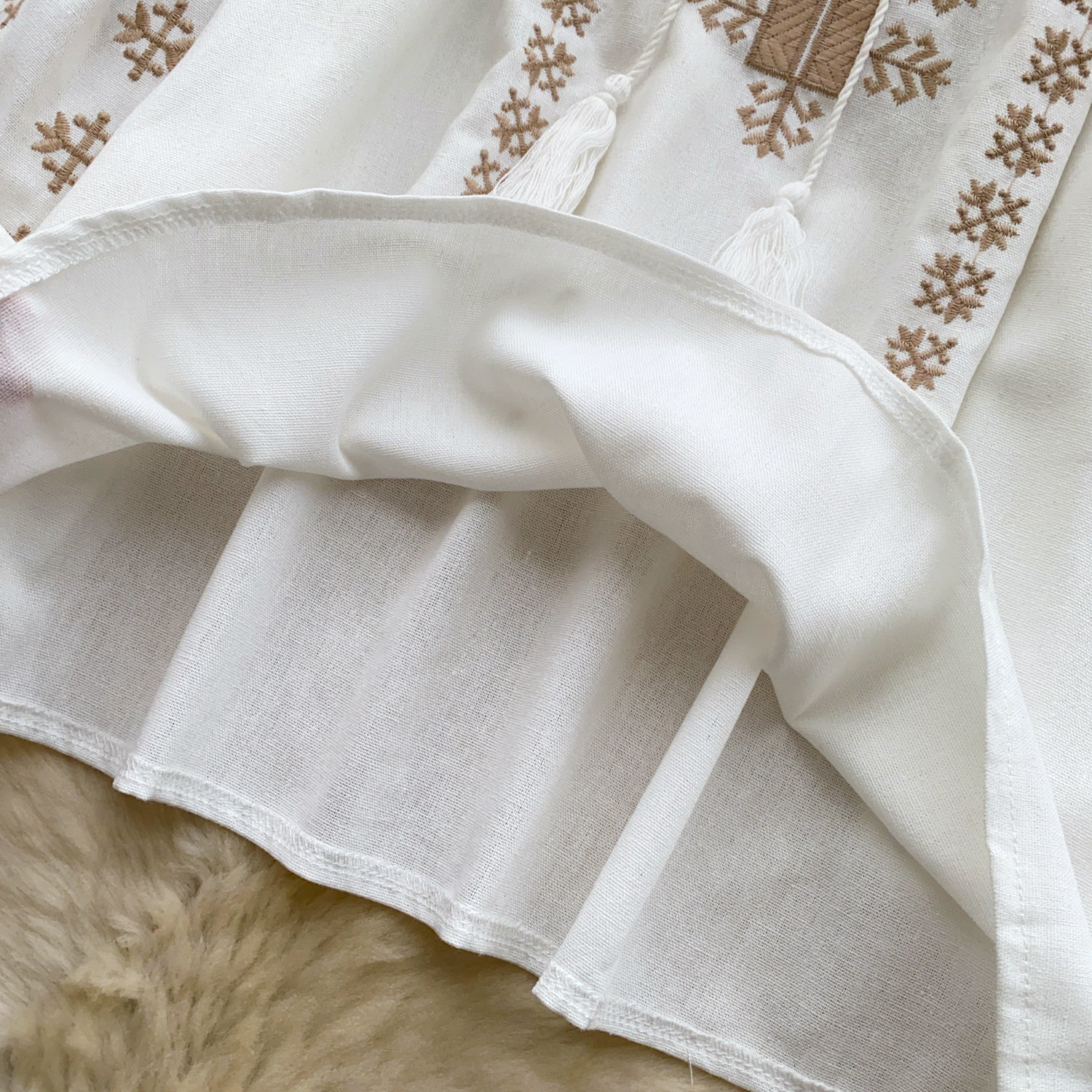 Women's Retro Embroidered Ethnic Style Shirt Skin Friendly Breathable Loose Fit Slimming Tie Waist Lantern Sleeves Long Sleeves Commuter Top_ecoleips.com