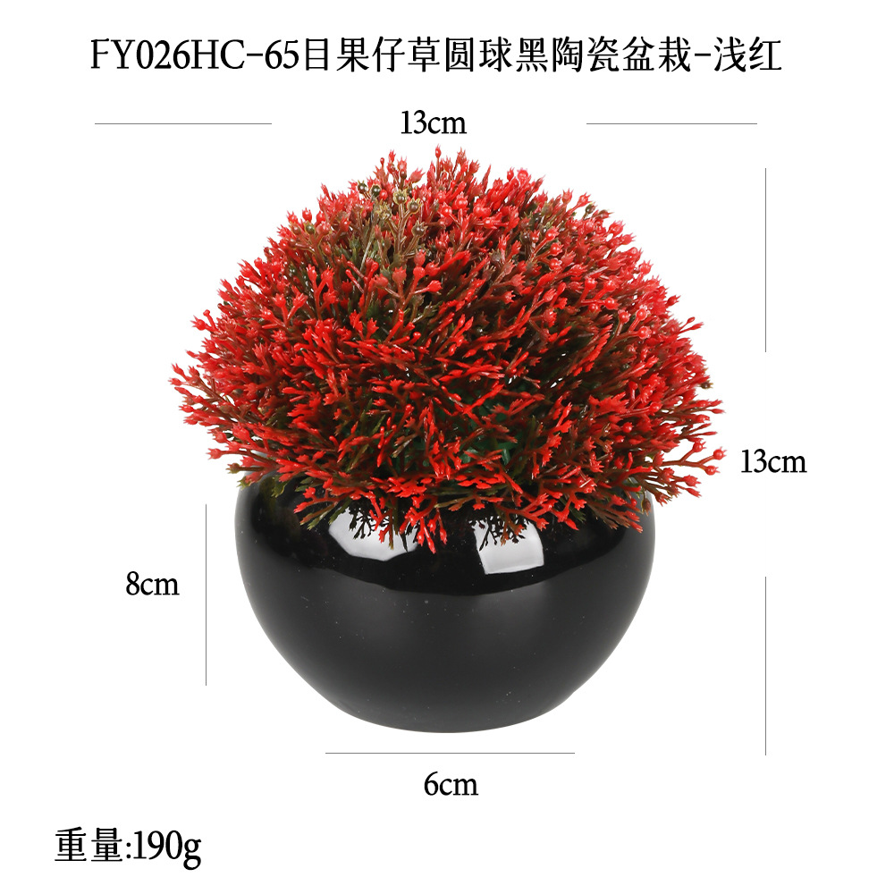 Planta Artificial de Bola Verde en Maceta de Cerámica y Plástico Decorativa para Escritorio