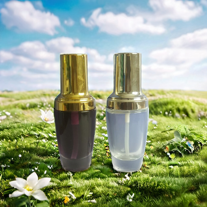 厂家直销30ml小黑瓶 乳液瓶 化妆品玻璃瓶  粉底液瓶