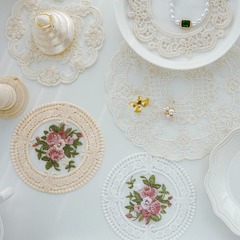 宮廷chic復古繡花蕾絲餐墊桌墊ins少女刺繡飾品裝飾拍照道具蓋布
