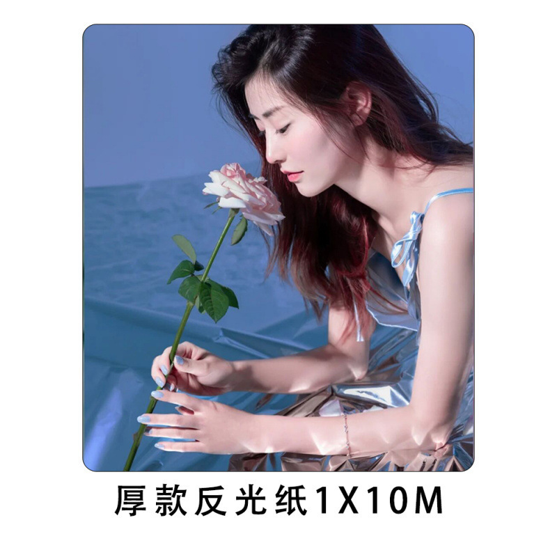 Thick mirror reflective paper 1x10m (curly hair)-0x0cm ⚑