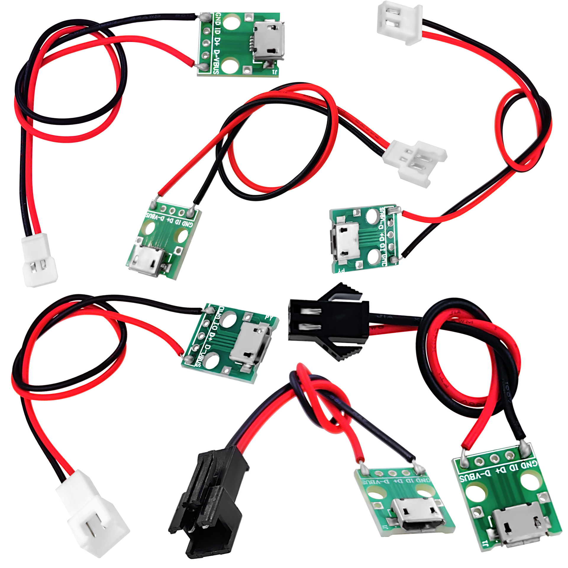 USB转接线迈克安卓扁口母座转1.25/MX2.0/SM2.54公母头端子线2A5V