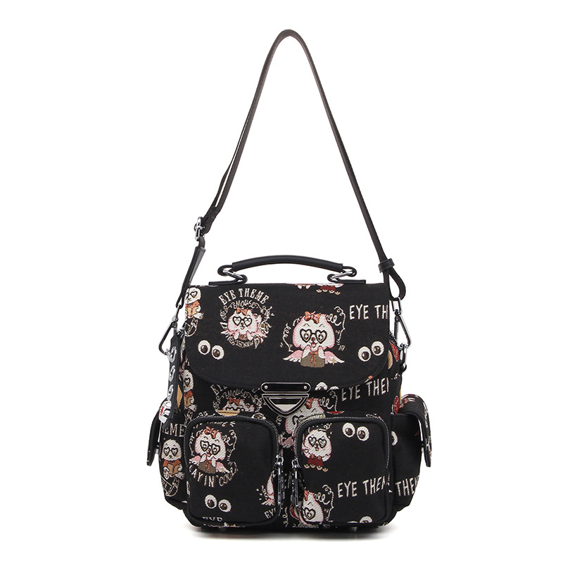 Colores contrastantes, nueva impresión de personalidad, extraña bolsa de mujer portátil con tapa de flip, novedad, lindo hombro de hombro con una gran capacidad.