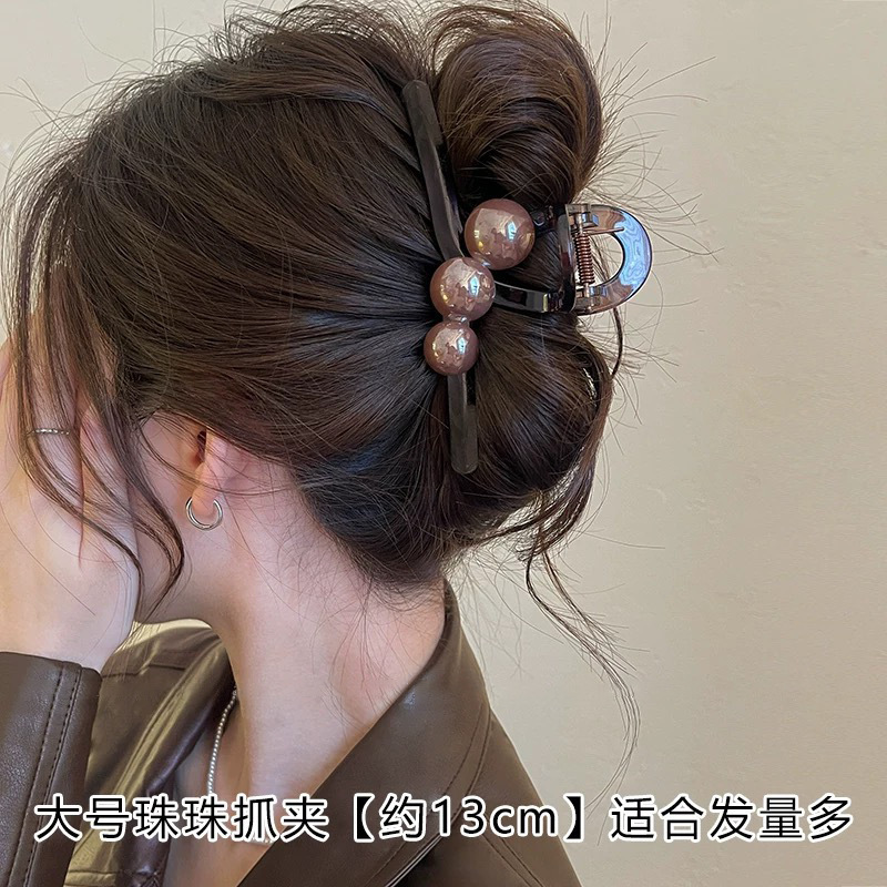 气质抓夹超大号发量多新款简约发夹后脑勺鲨鱼夹卡通小狗饼干头饰|undefined